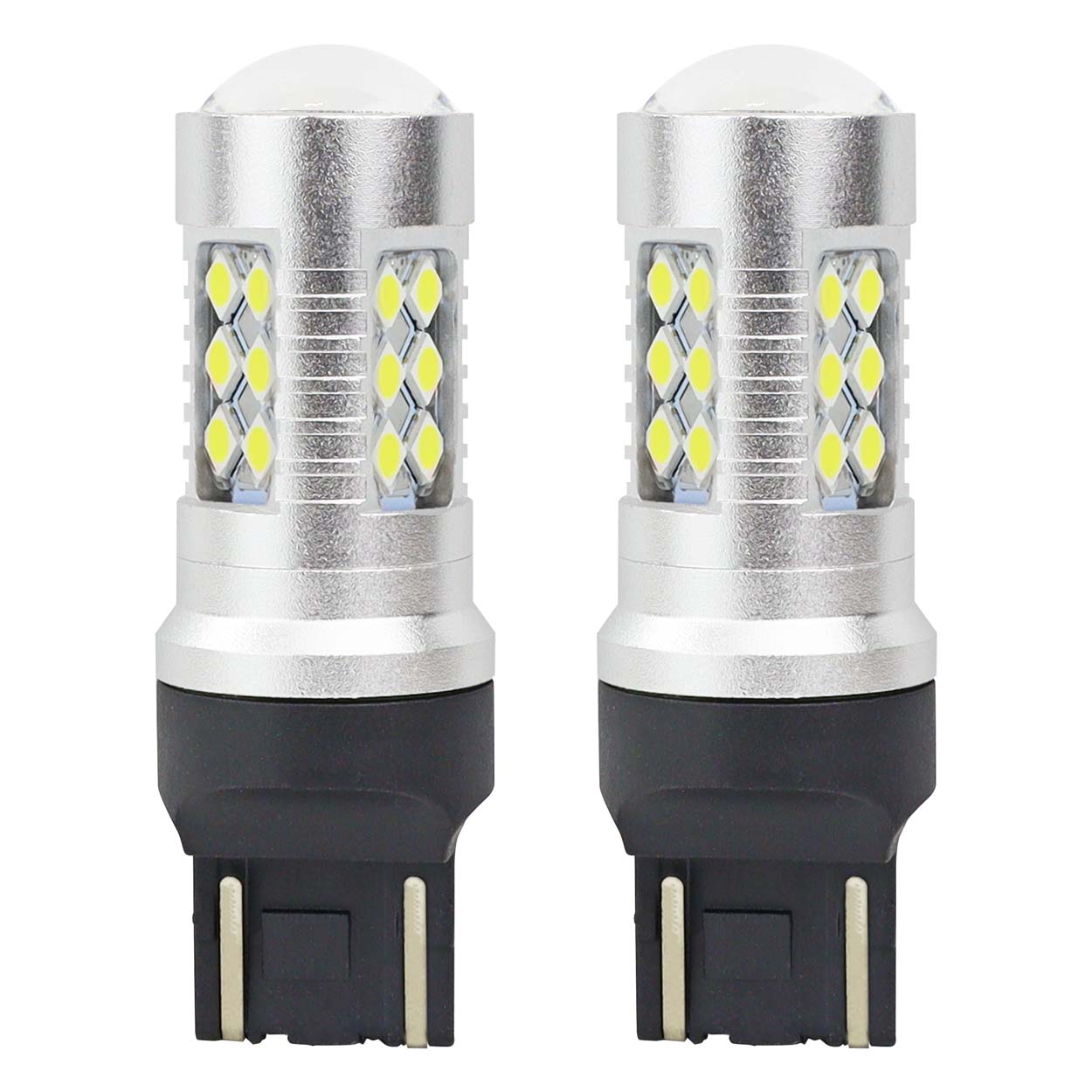 Комплект от 2бр. LED Лед Диодни крушки T20 W21/5W Canbus 3030 24SMD 12V-24V бяла светлина