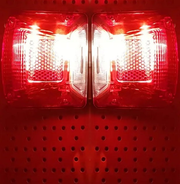 Комплект от 2 броя Плафон за регистрационен номер с крушка червен 12-24V за камион, ремарке, каравана, бус, трактор и др.