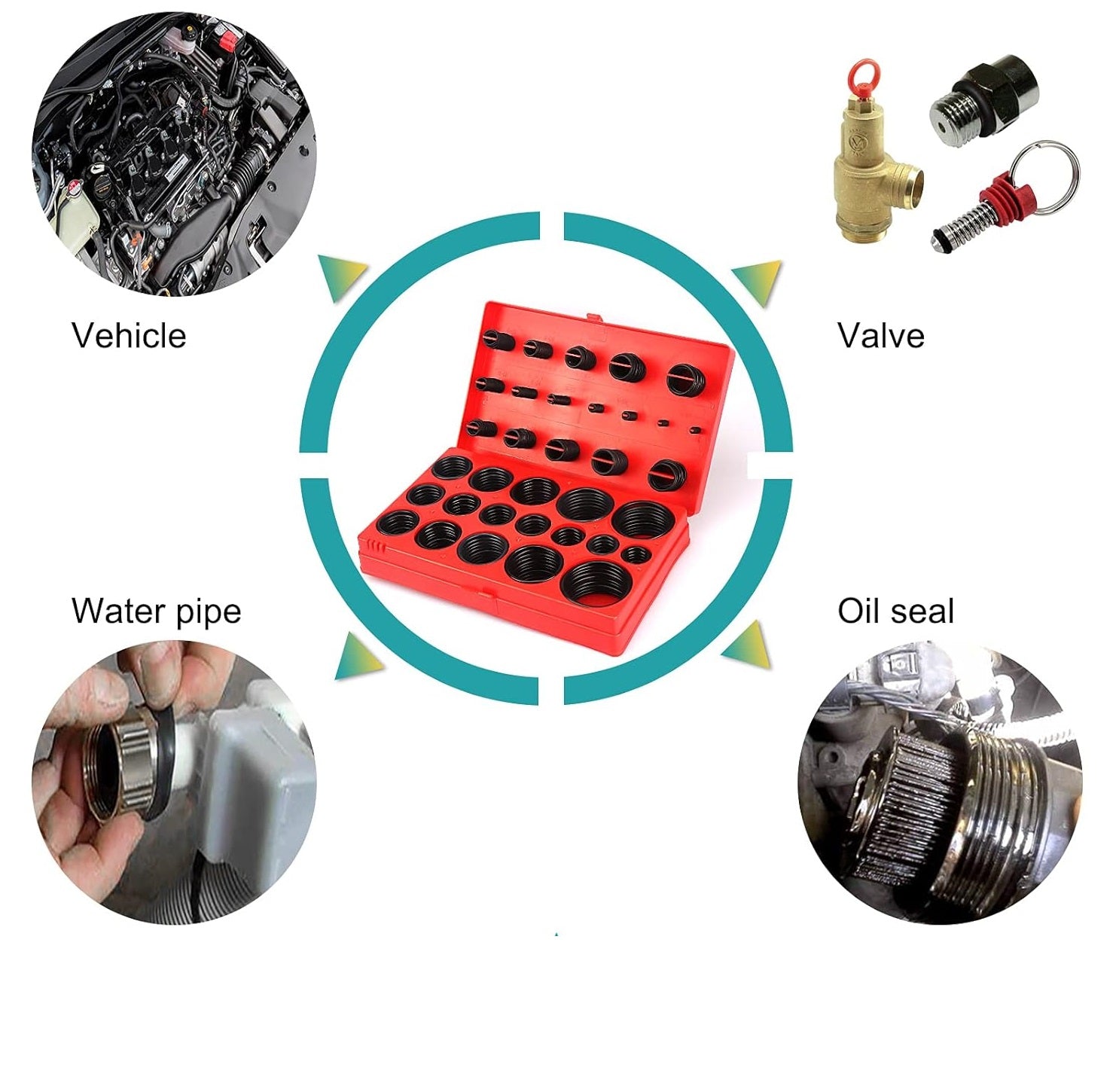 Универсален комплект от 419 бр. гумени О-пръстени