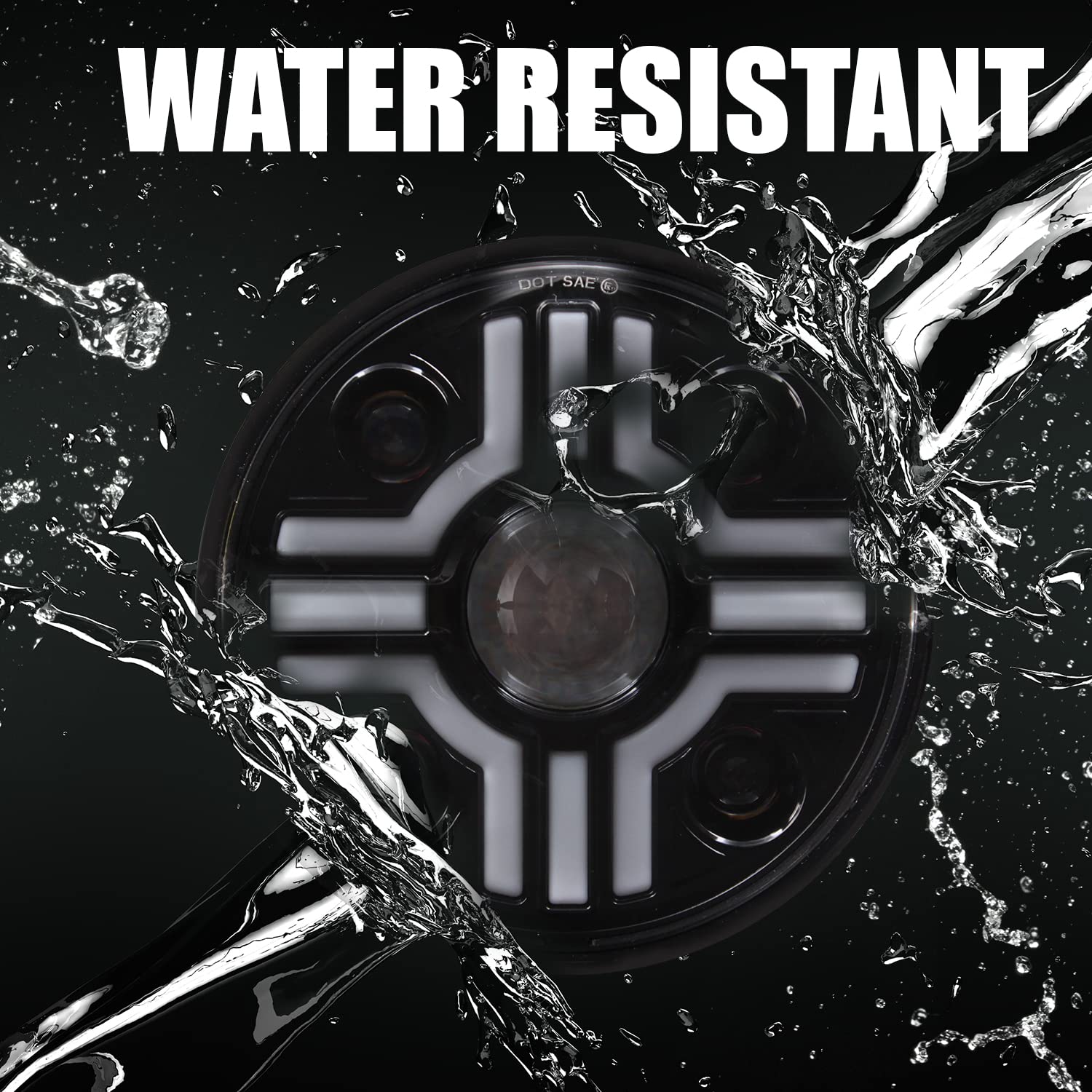 Комплект от 2бр. Универсален 7 инча 18см ЛЕД LED фар лампа халоген 12V-24V къси/дълги с DRL дневни светлини мигач бяло-жълто за АТВ джип мотоциклет камион трактор и др.