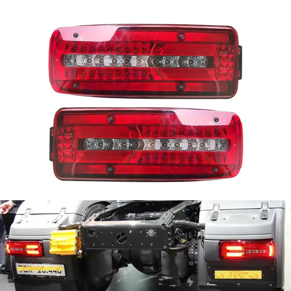 Комплект Ляв и Десен LED стопове 24V с 8 функции подходящи за Ремарке Караванa Бус Тир Камион Man Ман