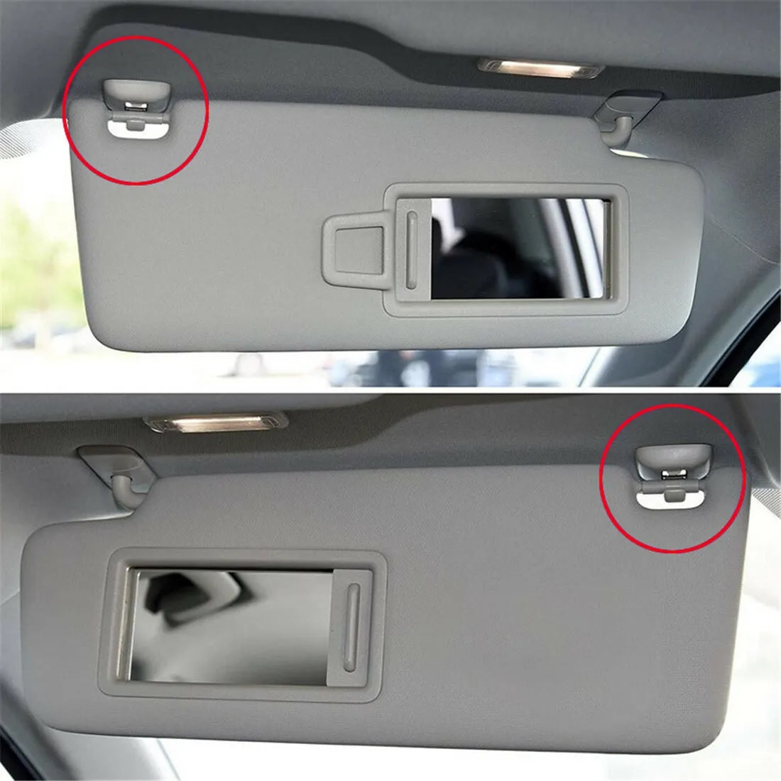 Комплект от 2бр. щипка държач за сенник за VW Audi Skoda сива