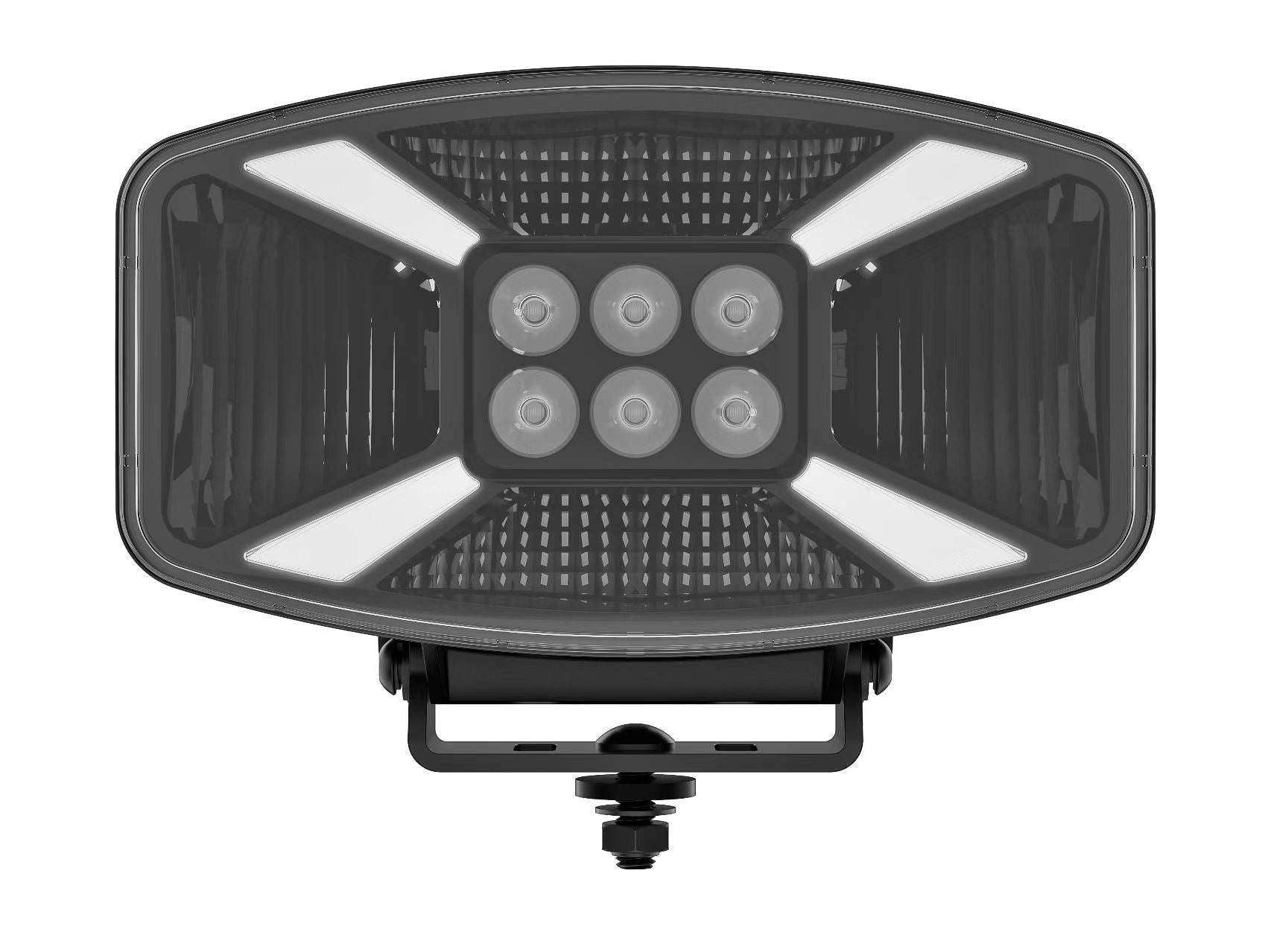 Универсален LED ЛЕД 140W диоден фар халоген лампа 12V - 24V с DRL/parking светлина бяло-жълто за АТВ джип камион трактор земеделски и селскостопански машини 247 x 141 x 83 mm