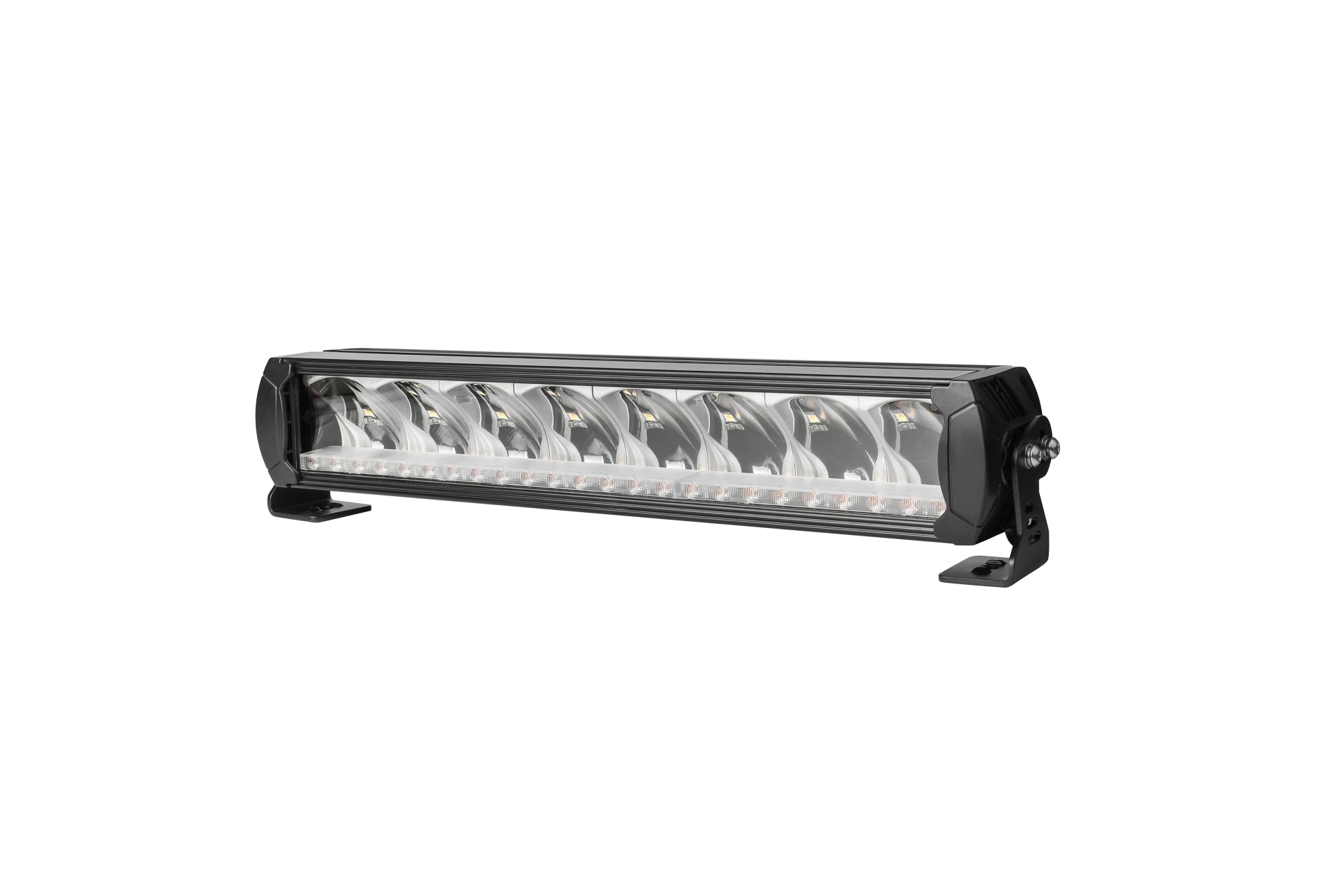 45 cm 12 - 24 V Висококачествен Led Bar Лед Бар Диоден Прожектор DRL с бяла габаритна светлина и оранжева аварийна блиц 80W 5500LM