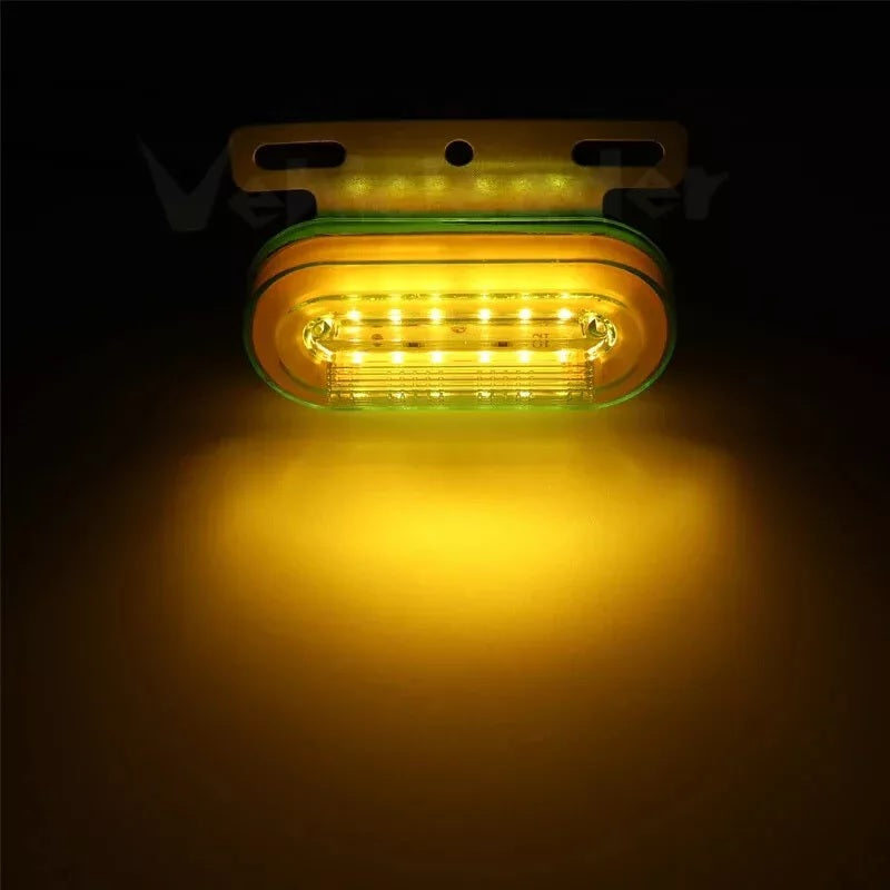 Лед LED Диоден Маркер Габарит Индикатор 12V Бягаща Оранжева светлина - Бял За Камион Бус Ван Ремарке Каравана Платформа