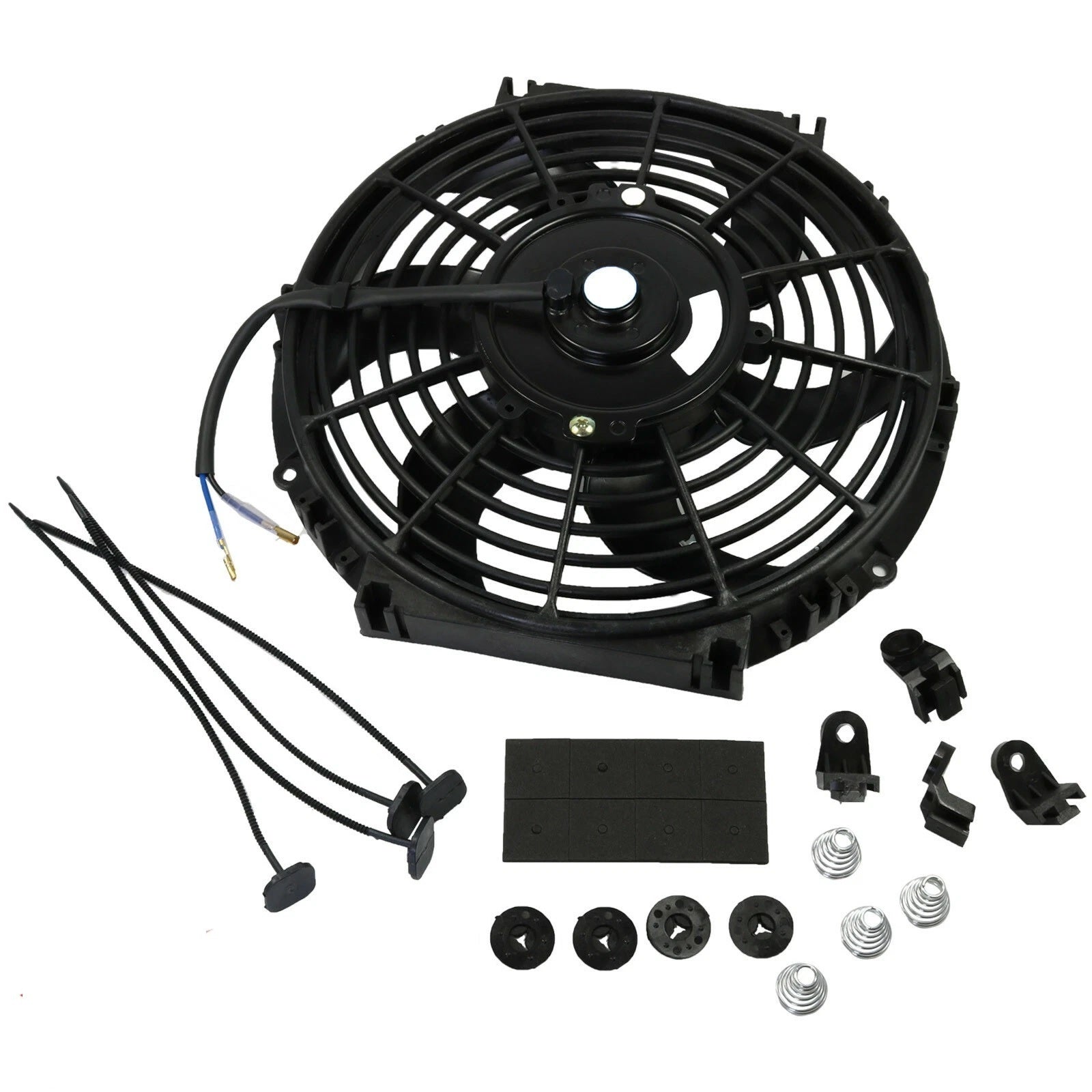 Универсален електрически вентилатор перка за радиатор – 10 инча ( 25см), 12V, 80W, ABS и стомана, безшумен