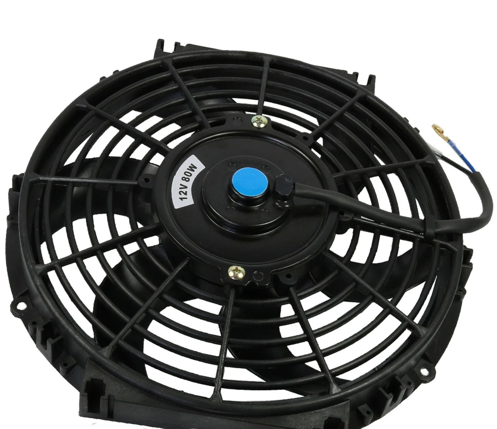 Универсален електрически вентилатор перка за радиатор – 10 инча ( 25см), 12V, 80W, ABS и стомана, безшумен
