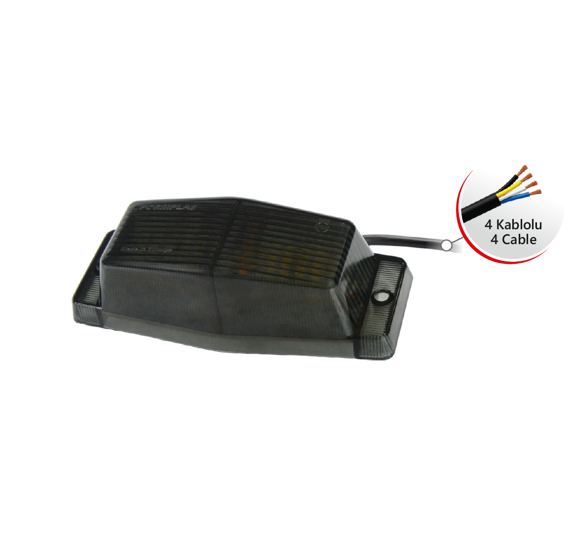 LED Габарит със Сигнална Блиц функция - 2 светлини Жълто/Бяло Опушен 30 диода 24V