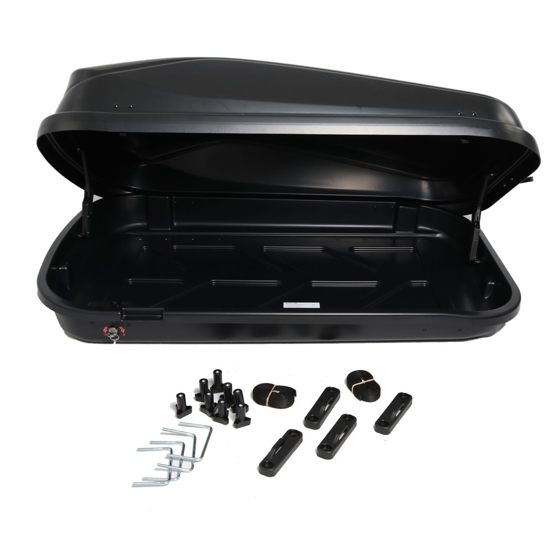 АВТОБОКС JUNIOR EASY 132X78X36CM С 85 MM КРЕПЕЖИ, С КЛЮЧ, 320 ЛИТРА - ЧЕРЕН ГЛАНЦ