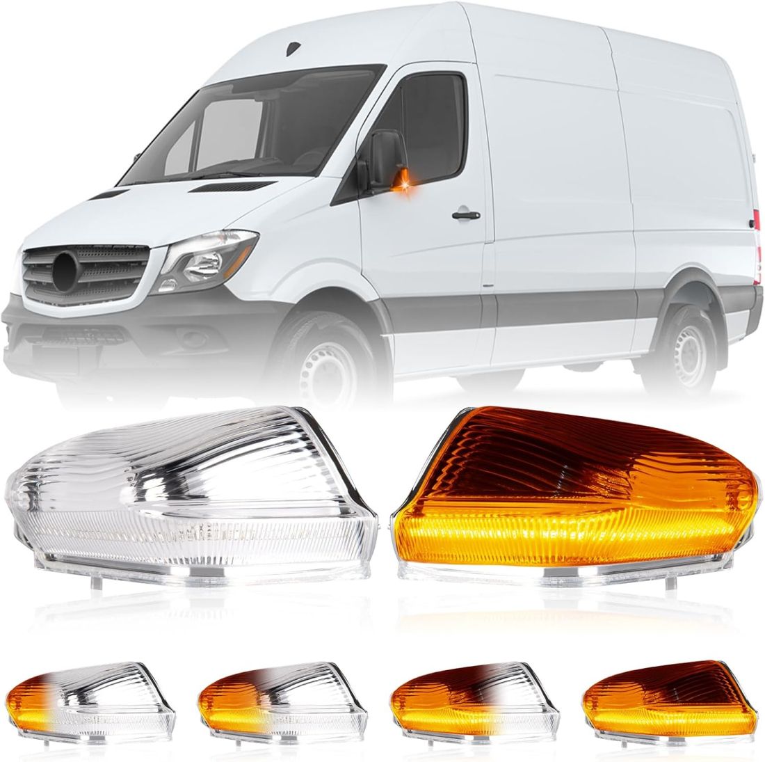 ДИОДНИ БЯГАЩИ МИГАЧИ ЗА ОГЛЕДАЛА ЗА MERCEDES SPRINTER / VW CRAFTER (2006-2021) - ХРОМ