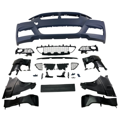 ПРЕДНА БРОНЯ ЗА BMW F30 (2012-2018) - M-TECH ДИЗАЙН С ОТВОРИ ЗА ХАЛОГЕНИ, БЕЗ ПАРКТРОНИК