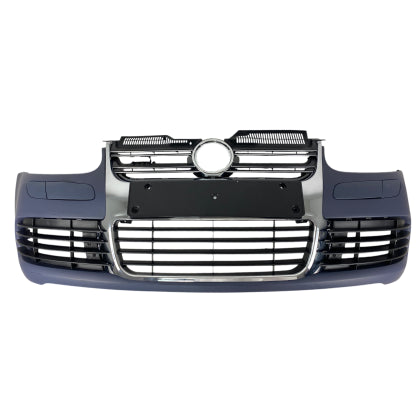 ПРЕДНА БРОНЯ ЗА GOLF 5 - R32 С R32 РЕШЕТКИ БЕЗ ХАЛОГЕНИ - ХРОМ