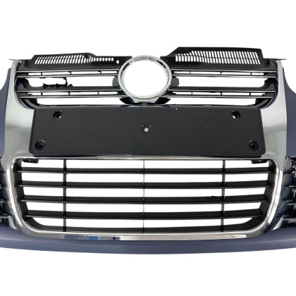 ПРЕДНА БРОНЯ ЗА GOLF 5 - R32 С R32 РЕШЕТКИ БЕЗ ХАЛОГЕНИ - ХРОМ