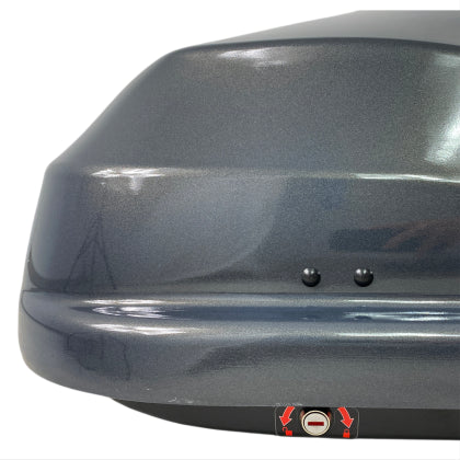 АВТОБОКС JUNIOR ALTRO 140X90X38CM С 70 MM КРЕПЕЖИ, С ЕДНОСТРАННО ОТВАРЯНЕ С КЛЮЧ, 370 ЛИТРА - СИВ АНТРАЦИД ГЛАНЦ