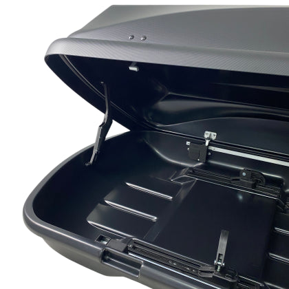 АВТОБОКС JUNIOR XTREME 2 195X78X39CM С 85 MM КРЕПЕЖИ,С ДВУСТРАННО ОТВАРЯНЕ С КЛЮЧ, 450 ЛИТРА - ЧЕРЕН