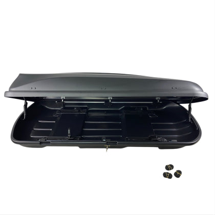 АВТОБОКС JUNIOR XTREME 2 195X78X39CM С 85 MM КРЕПЕЖИ,С ДВУСТРАННО ОТВАРЯНЕ С КЛЮЧ, 450 ЛИТРА - ЧЕРЕН