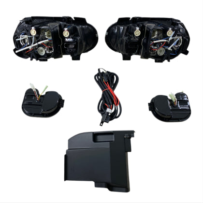 Кристални фарове Angel Eyes GOLF IV R32 - черни