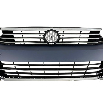 ПРЕДНА БРОНЯ ЗА VW PASSAT B8 (2014+) - R ДИЗАЙН С ЧЕРНА РЕШЕТКА