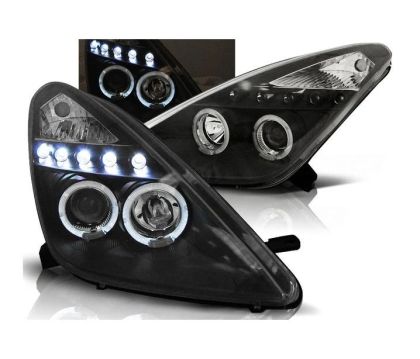 Кристални фарове Angel eyes TOYOTA CELICA T230 (99-05) - черни
