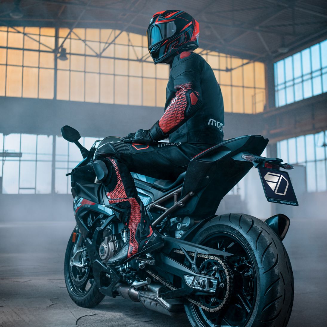 КОЖЕНИ МОТО ПАНТАЛОНИ MODEKA YRON BLACK/RED