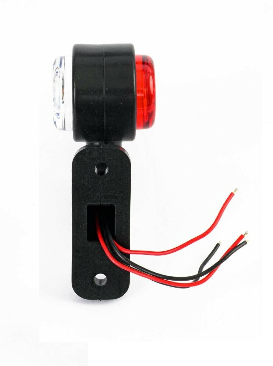 2x LED ЛЕД къси мини странични габаритни светлини тип рогче 12V 24V червено и бели за камион ремарке