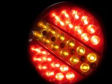 Комплект 2бр. LED Диоден стоп тип хамбургер 24V ЧЕРВЕНО-БЕЛИ ЗАДНИ СТОП СВЕТЛИНИ