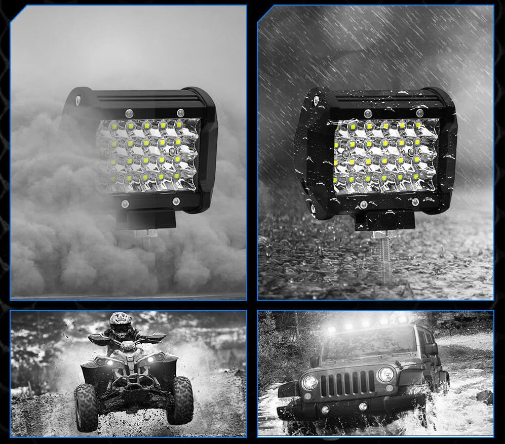72W Led Bar Лед Бар Диоден Фар Прожектор Халоген 1224V Spot Light Насочена Светлина