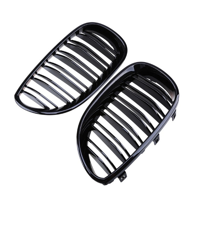 Двойни Бъбреци Решетки За БМВ BMW E60 E61 Черен Гланц Лак М5 Тип 2003 - 2011