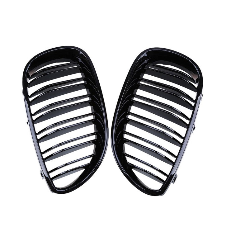Двойни Бъбреци Решетки За БМВ BMW E60 E61 Черен Гланц Лак М5 Тип 2003 - 2011
