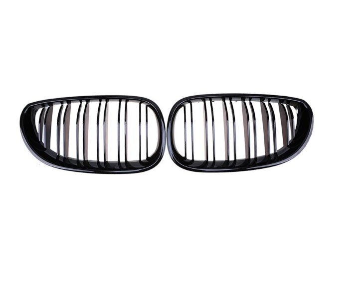 Двойни Бъбреци Решетки За БМВ BMW E60 E61 Черен Гланц Лак М5 Тип 2003 - 2011