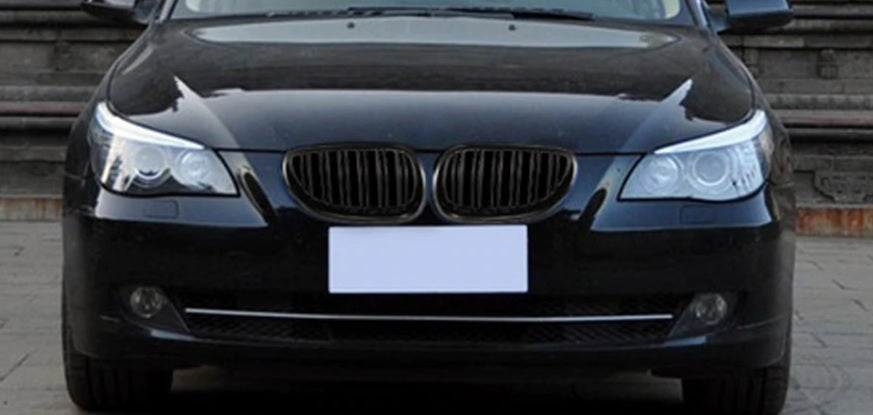 Двойни Бъбреци Решетки За БМВ BMW E60 E61 Черен Гланц Лак М5 Тип 2003 - 2011