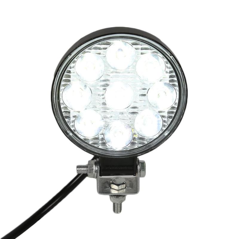 Компелект 2 Броя 27W Кръгли Мини Led Диоден Фар Прожектор Дневни Светлини 12V 24V