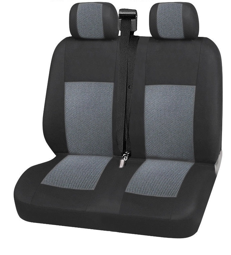 2+1 Лукс Калъфи В Сиво За Седалки за Mercedes Sprinter Vito Vw Crafter T5 Ford Transit Peugeot Iveco Премиум Плат