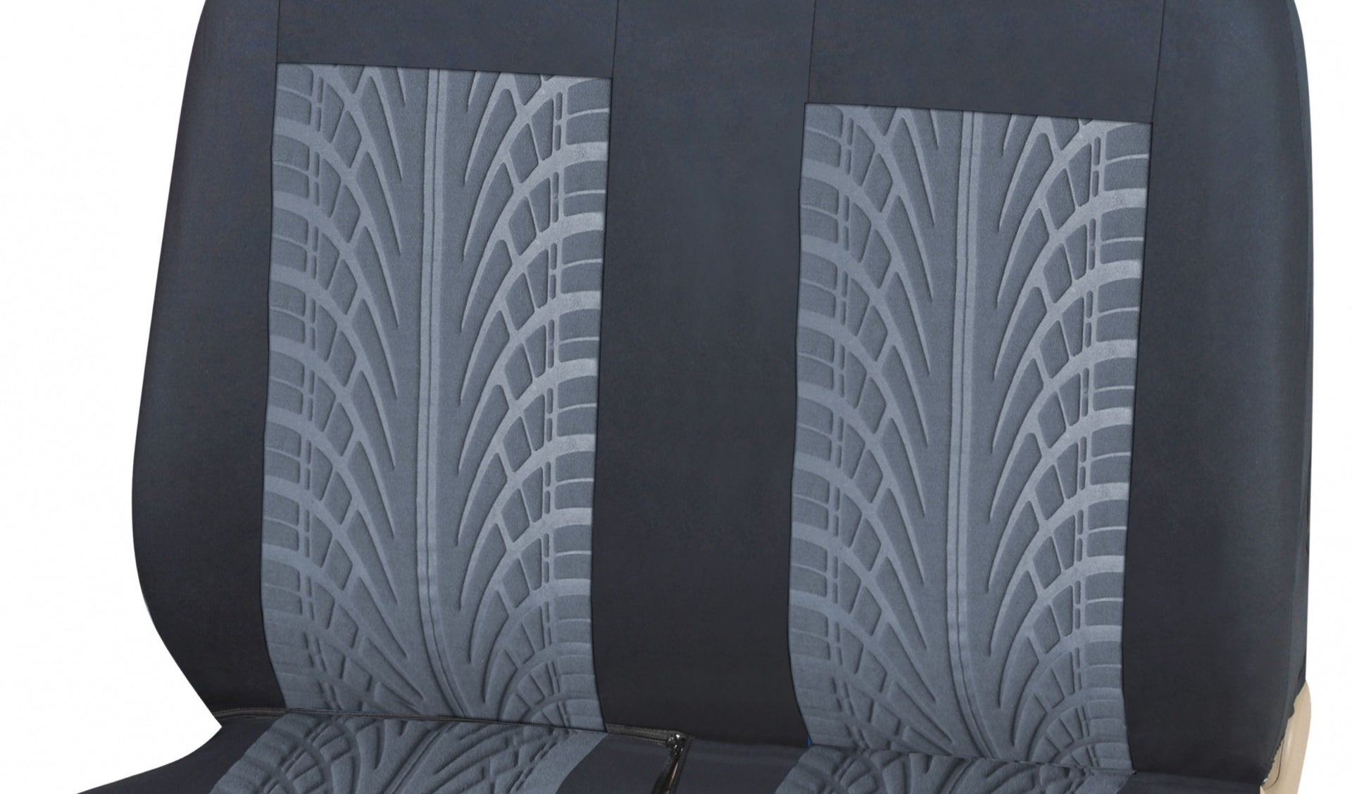 Комплект 2 + 1 тапицария/калъфи за бус/ван с шарка грайфер - Transit, Sprinter, Movano, Master, Crafter, Transporter, LT, Boxer, Jumper - текстил - черни - 5 части