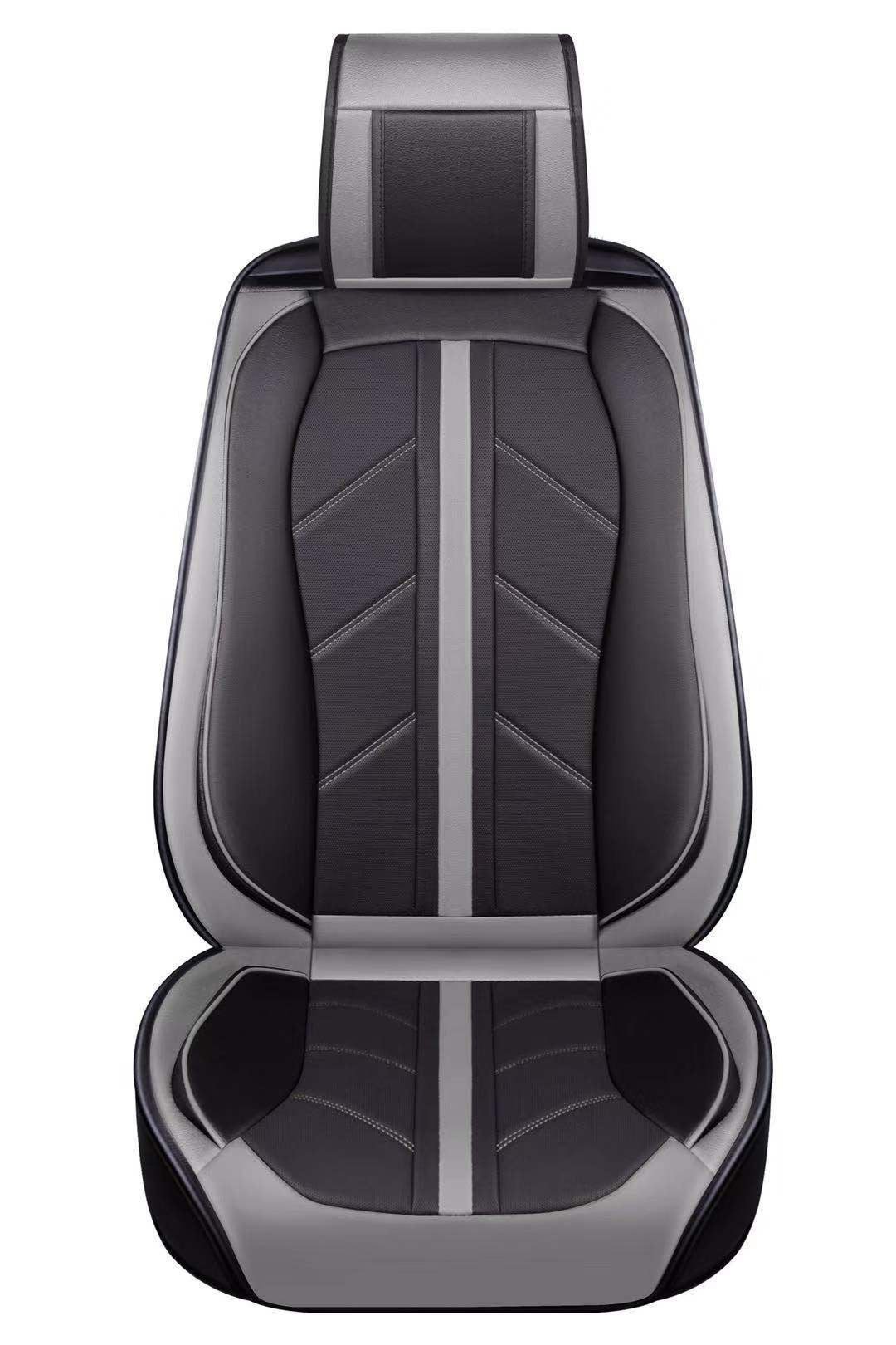 1 + 1 Комплект от 2 броя Универсална Авто Тапицерия Еко Кожа Лукс Sport Сиво-Черно