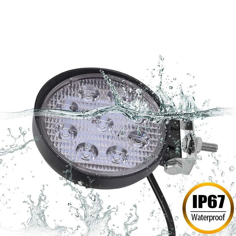 27W ЛЕД 12V 24V LED Диоден Халоген Фар Прожектор Задна Светлина Диодна Kръгла Лампа