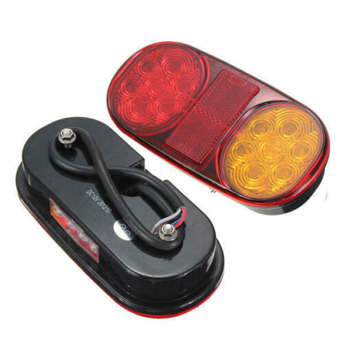 Комплект 2 броя LED Лед Диодни Стопове, 12V, 160мм x 80мм, За Камион, Ремарке, Бус, Каравана, Кемпер, Е-Mark