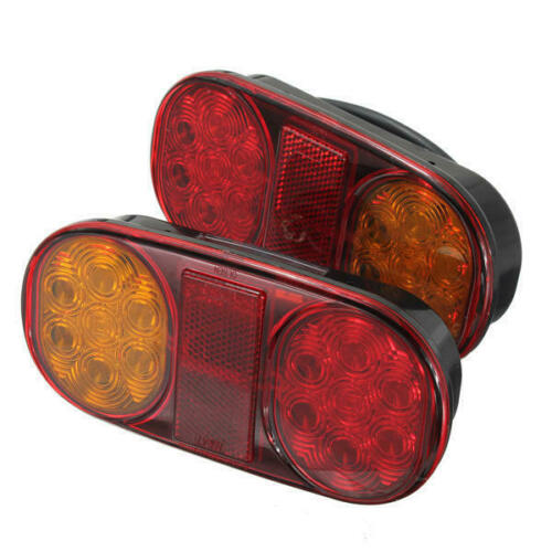 Комплект 2 броя LED Лед Диодни Стопове, 12V, 160мм x 80мм, За Камион, Ремарке, Бус, Каравана, Кемпер, Е-Mark