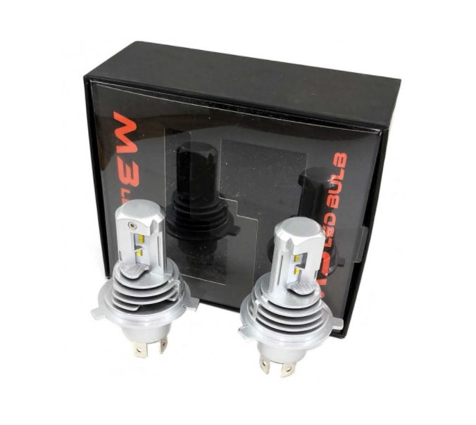 Комплект Умалени Мини Лед Led Диодни Крушки М3 H4 Х4 12V 24V 50W 5000lm за Трактори Мотоциклети Мотори Автомобили