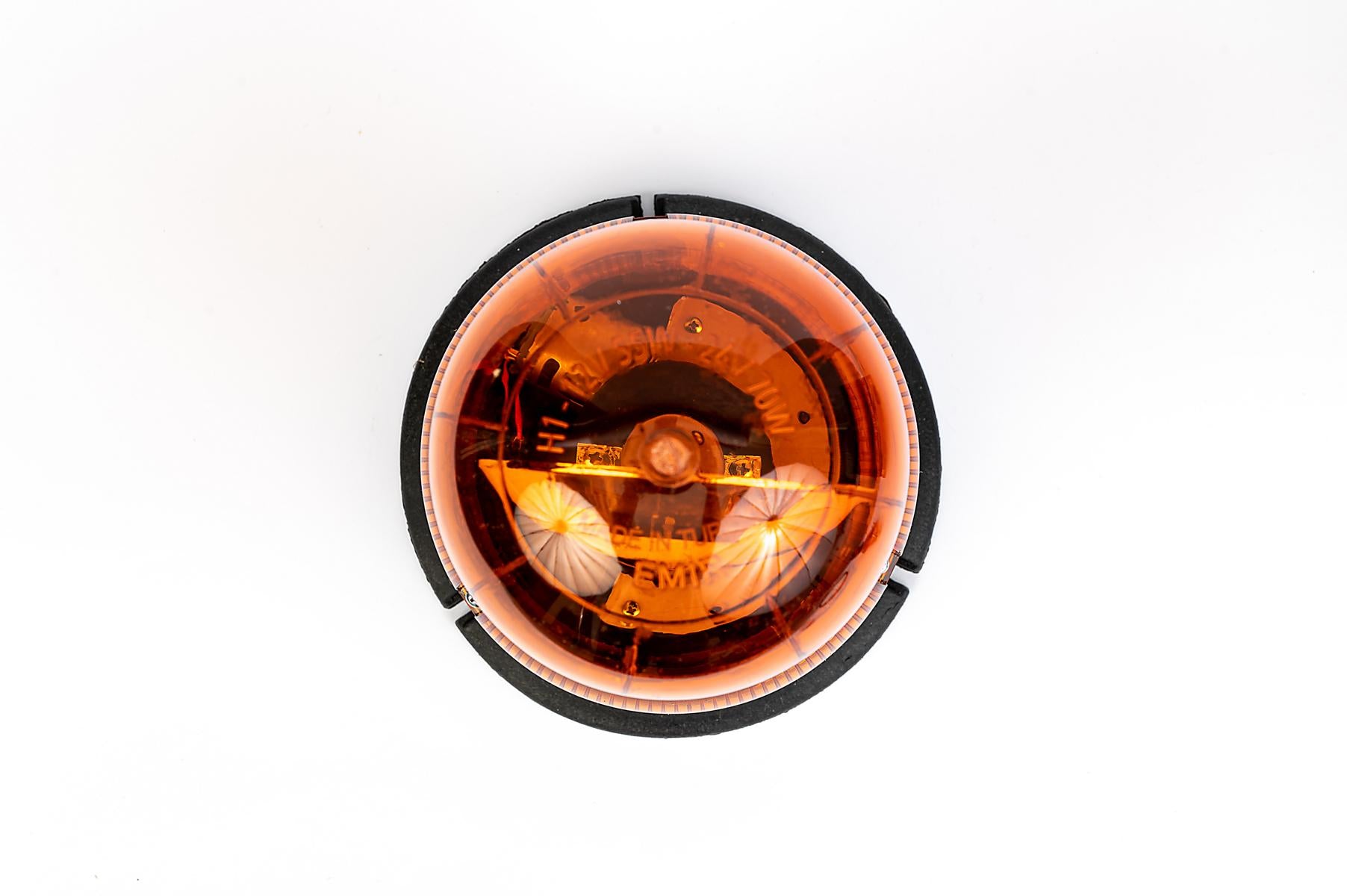 Въртяща Сигнална Аварийна Оранжева Лампа Маяк с Крушка 24V, Ø 148mm