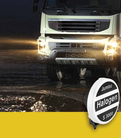 Комплект 2 Броя Халоген, Фар, Ø 225мм, 12V 24V, Крушка H1 + 6 LED ЛЕД Диода, E-Mark, За Камион, Трактор, Багер, Земеделски Машини и др.