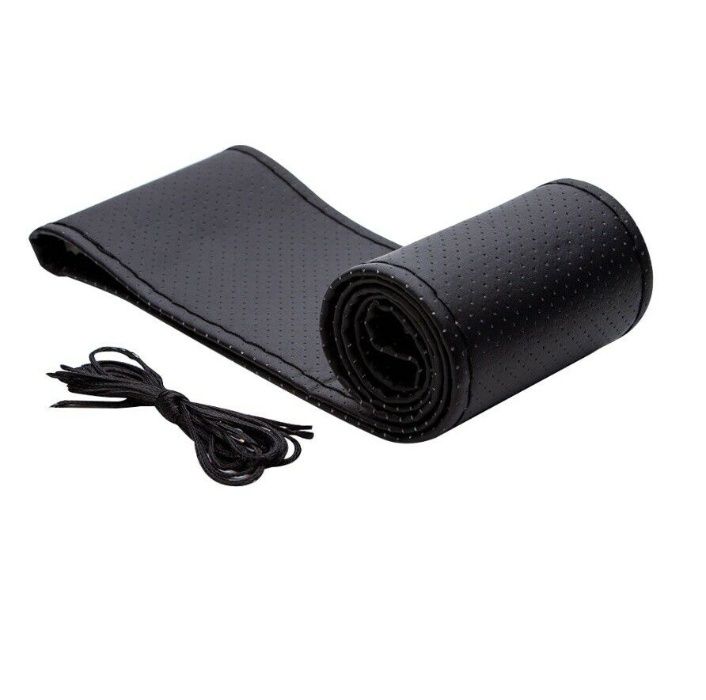 Перфориран кожен калъф за волан тип заший си сам, Размер М, С Игла И Конец