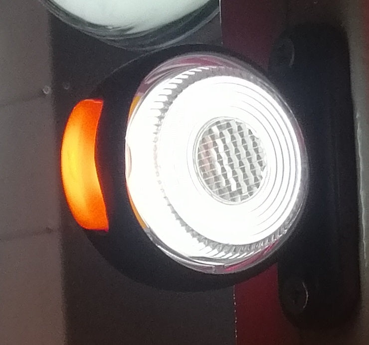 1 брой LED ЛЕД светодиоднен габарит, токос, рогче 24V с три светлини бяла,жълта,червена Неон Ефект за ремаркета, платформи, камиони и др.