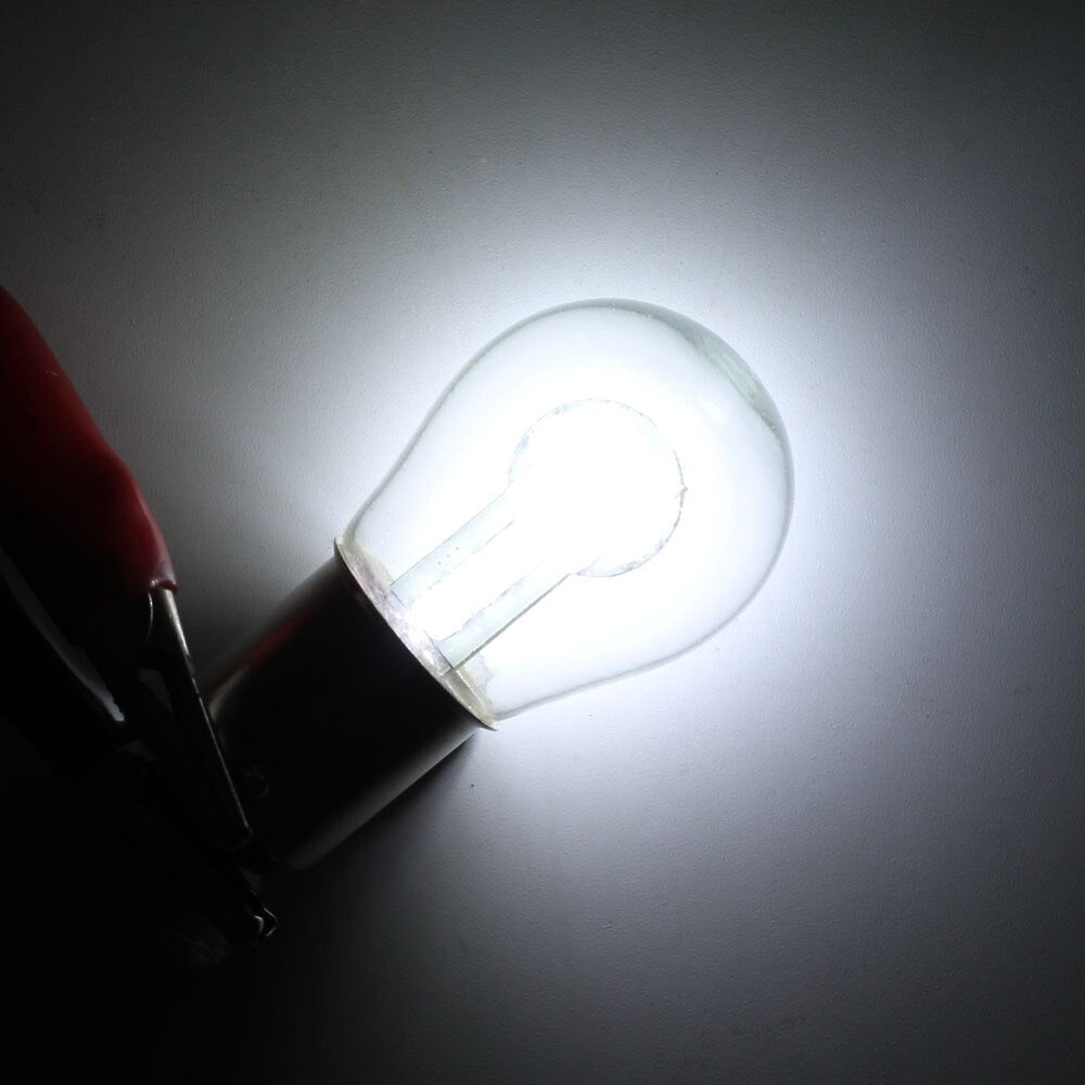 Комплект от 2 броя LED Лед Крушки 18 SMD, BA15S (P21W) 24V Бяла Бели в блистер