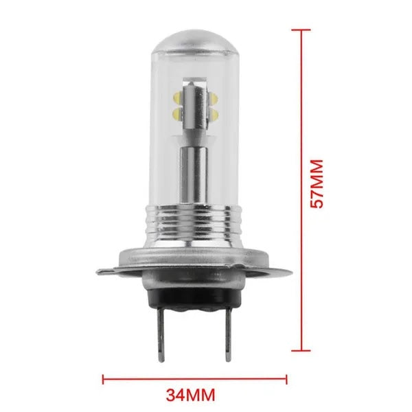 Комплект от 2 броя ЛЕД LED крушки за фарове H7 Х7 12V-24V Бели 6000k
