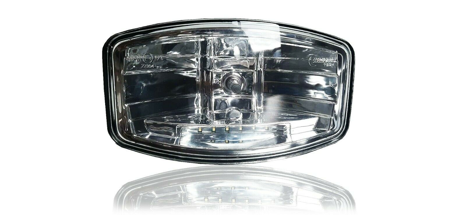 Комплект от 2 броя Халогени Фарове 12V-24V с крушка H7 + 6 ЖЪЛТИ LED габаритни светлини E-Mark За Камион Трактор Багер Земеделски Машини и др.