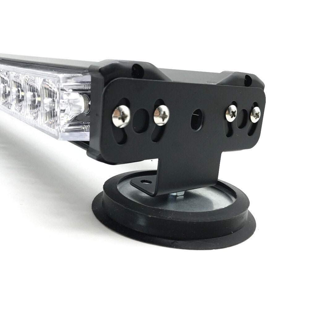 Супер мощна 36 ЛЕД LED Двустранна Аварийна Сигнална Лампа Блиц Маяк с Магнити Магнит За Пътна Помощ Платформа Снегорин 108W 12-24V със 7 режима на работа Жълта 46cm