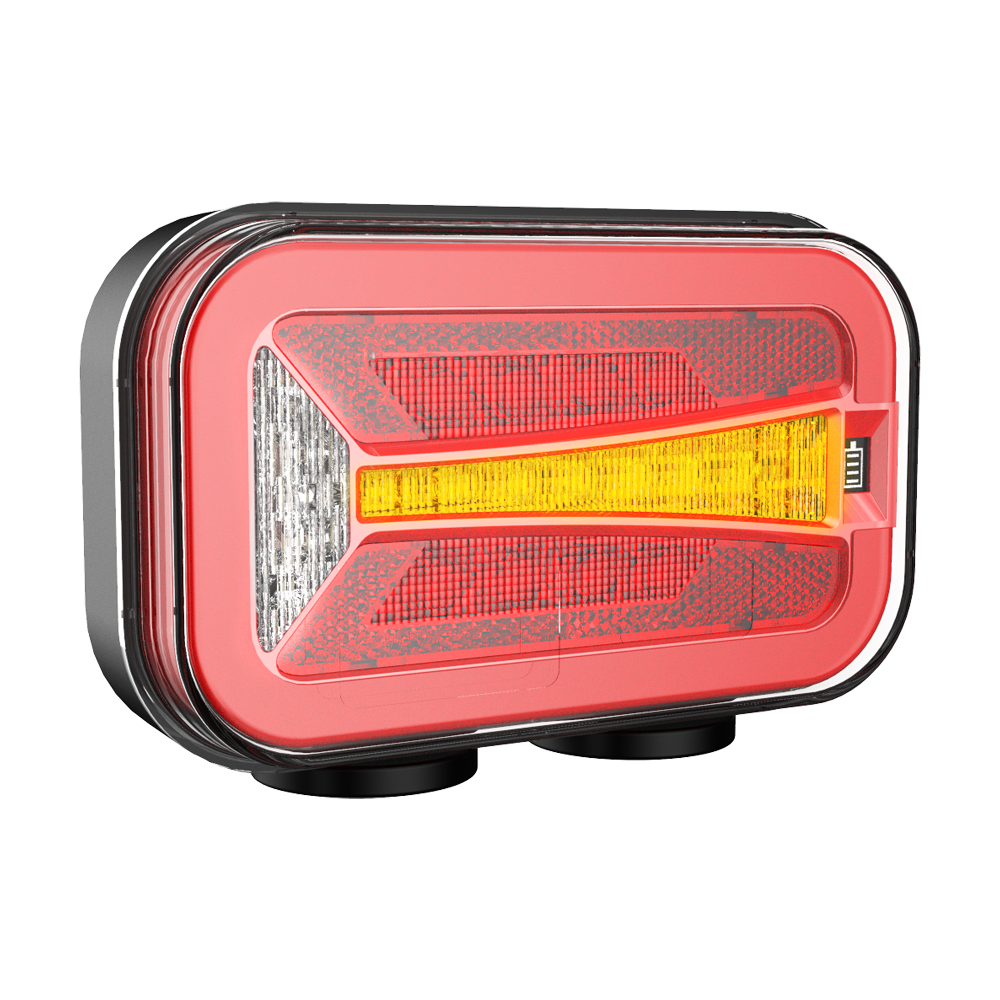 Комплект Безжични Преносими Диодни Лед Led Стопове Wireless с Магнит Неон Neon Ефект 12-24V 165mm х 100mm x 39.5 mm за Ремарке Каравана Платформа и др.