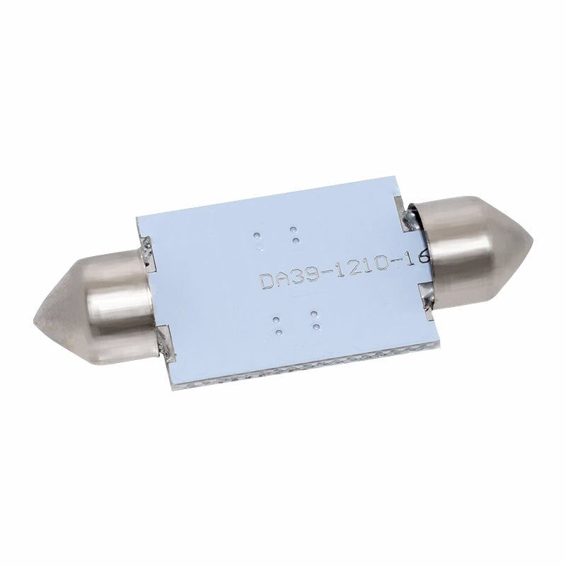 Комплект от 2 броя LED Лед Диодни Крушки 16 SMD 5050 39мм 12V Бяла Светлина в блистер