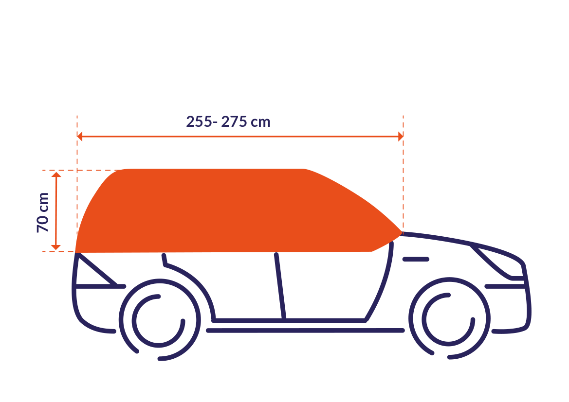 Водоустойчиво висококачествено покривало полукалъф Perfect за автомобил размер S - M С - М 255-275 cm x 70 cm сив CarPassion